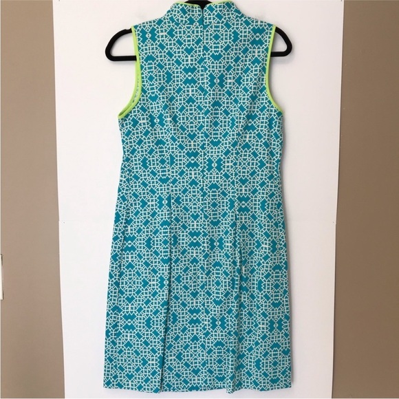 ELIZA J Sleeveless Blue Patterned Dress - Picture 6 of 10